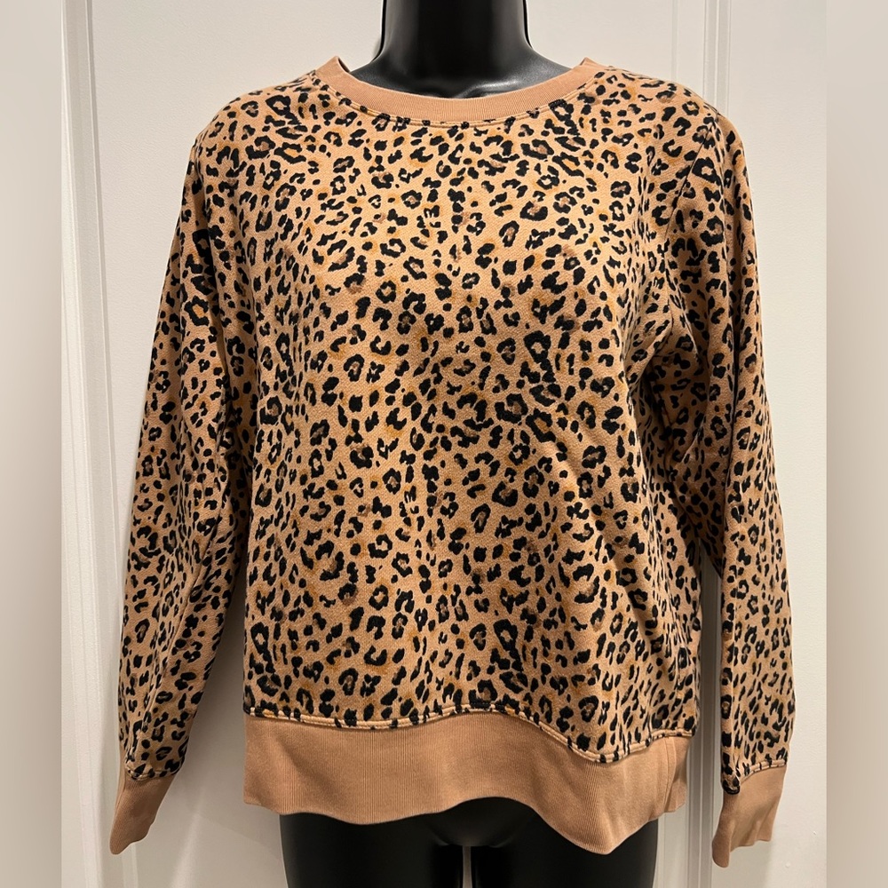 J CREW Leopard crewneck sweatshirt